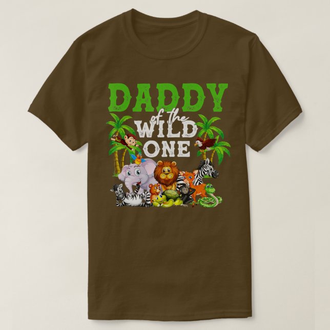 Daddy Of The Wild One Zoo Birthday Safari Jungle A T-Shirt (Design Front)