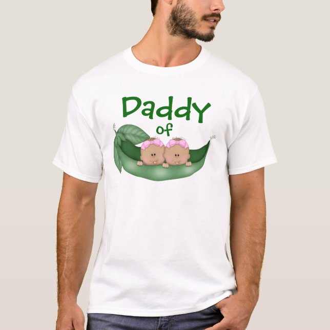 Daddy of Twin Girls (dark skin) T-Shirt (Front)