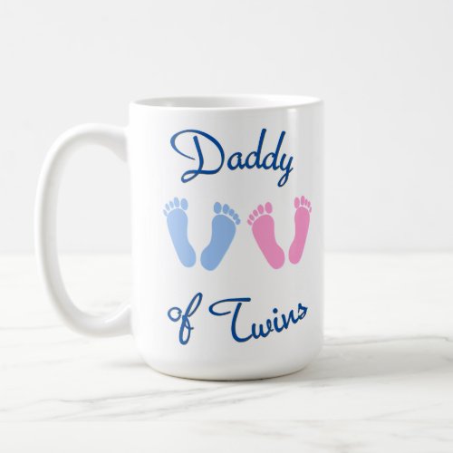Daddy of Twins Footprints Coffee Mug