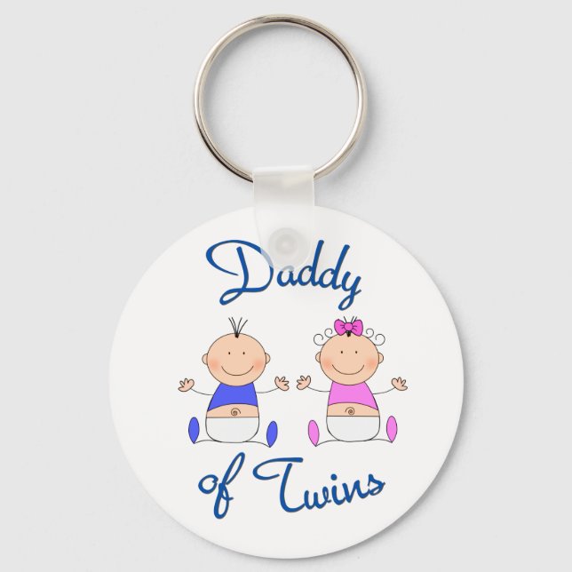 Daddy of Twins Keychain (Front)