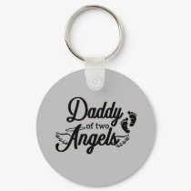 Daddy of Two Angels Keychain