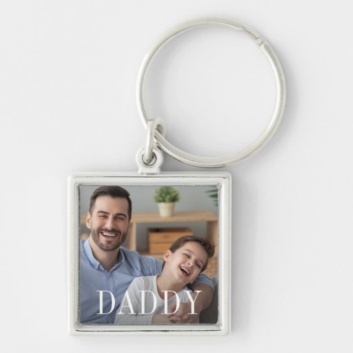 Daddy Overlay | Father's Day Photo Keychain | Zazzle