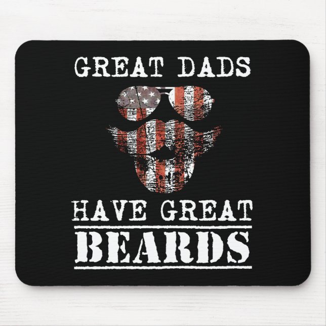Daddy Papa And Me Beards & Moustaches Funny Pad Mouse Pad (Front)