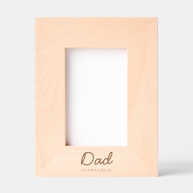 Daddy Personalized Kids Names Modern Father’s Day  Engraved Frames (Front)
