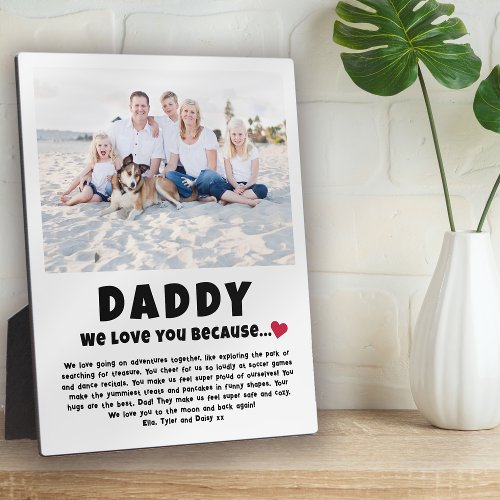 Daddy Personalized Photo Gift from Kids Plaque