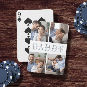 Daddy Photo Collage & Custom Message Poker Cards