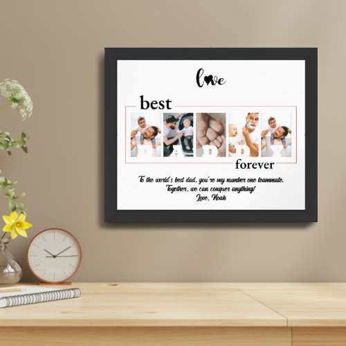 Daddy Photo Collage Customized Fathers Gift Framed Art