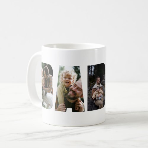 Daddy Photo Collage Cut Out Text Mug
