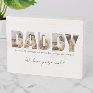 Daddy Photo Collage Father's Day Wooden Box Sign