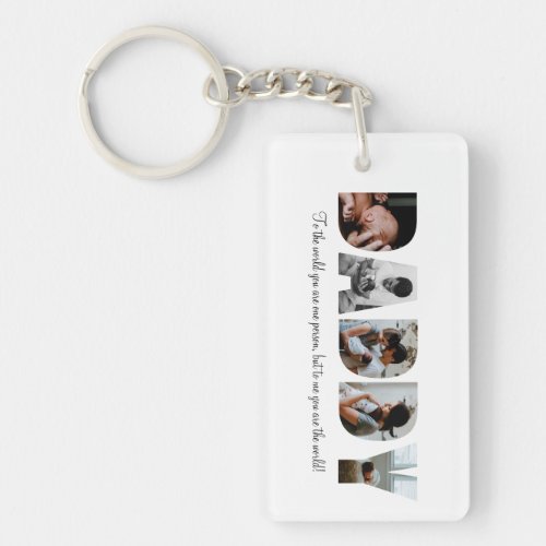 Daddy Photo Collage Keychain for Fathers day