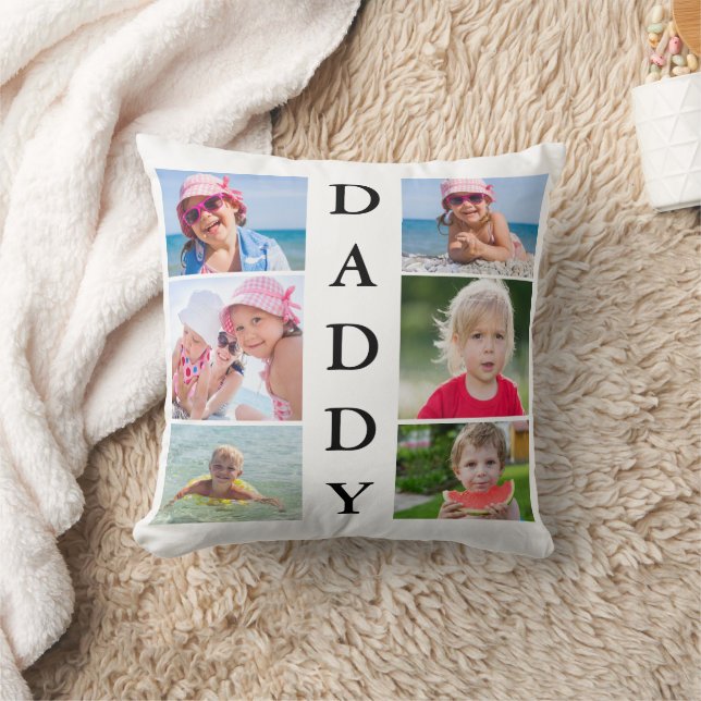 Daddy Photo Collage Throw Pillow (Blanket)