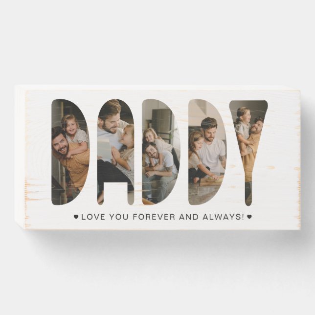 DADDY Photo Letters Father's Day  Wooden Box Sign (Front Horizontal)