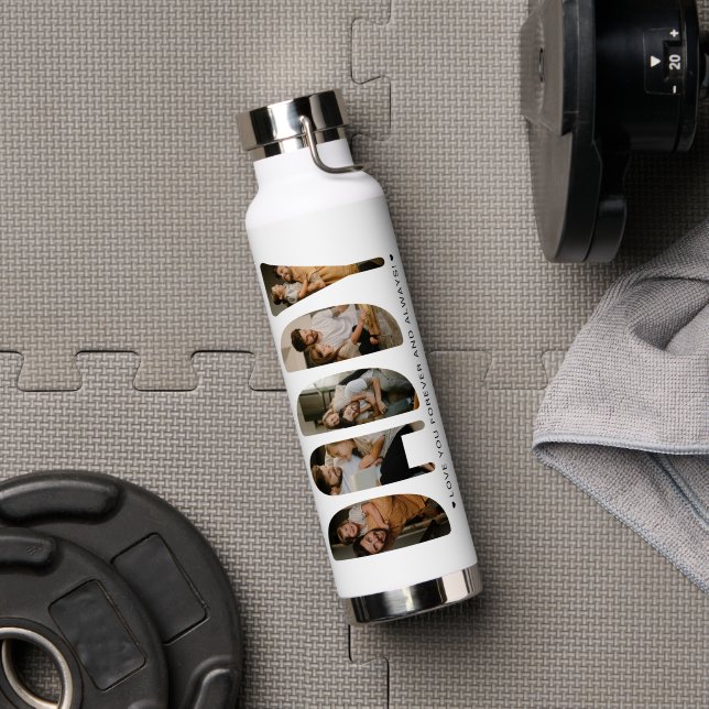 DADDY Photo Letters Water Bottle (Gym (Rotated))