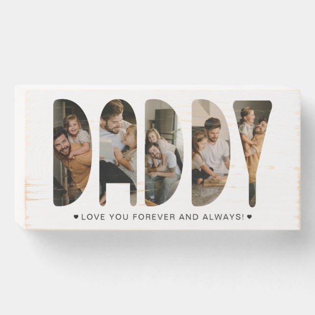 DADDY Photo Letters Wooden Box Sign (Front Horizontal)