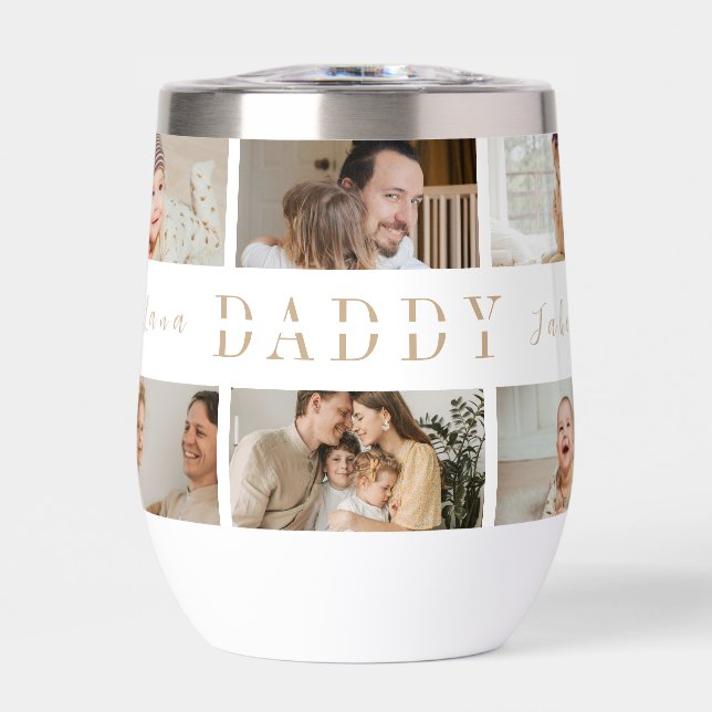 DADDY Photos Personalized Water Bottle | Dad Gift (Front)