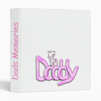Daddy Pink Baby 3 Ring Binder