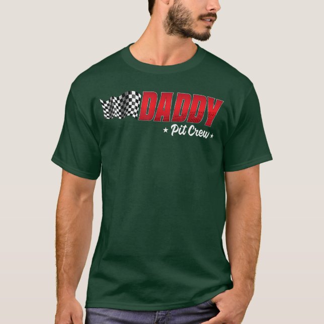 Daddy Pit Crew Race Birthday Family Racing Adult M T-Shirt (Front)