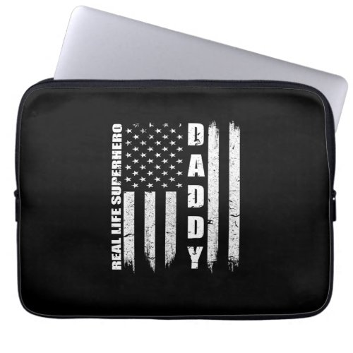 Daddy real life super hero laptop sleeve