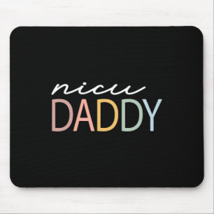 Daddy Retro Colorful Nicu Dad Boho Tiny Warrior Mouse Pad