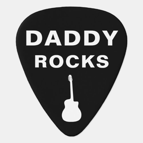 Daddy Rocks Fathers Day Personalized Typography Guitar Pick