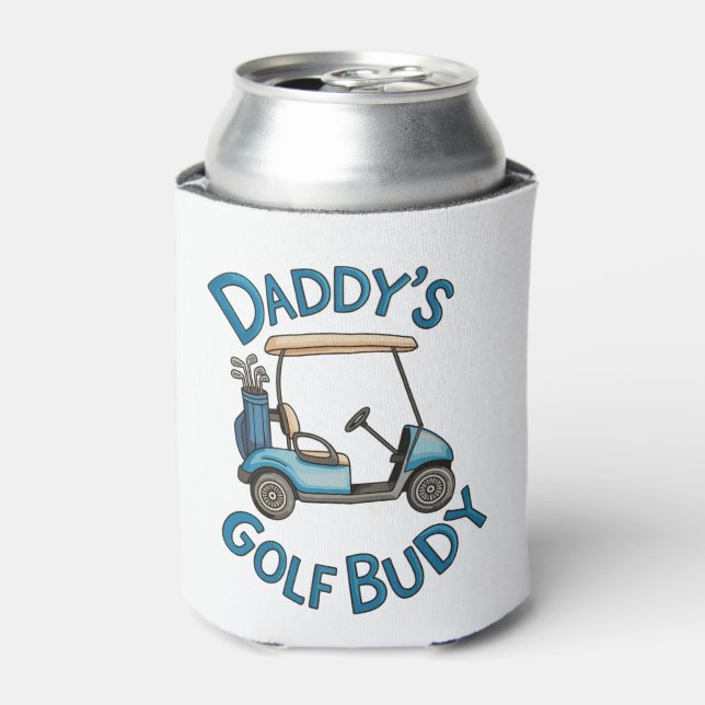 Daddy’s Golf Buddy Golfing Father’s Day Dad Can Cooler (Can Front)