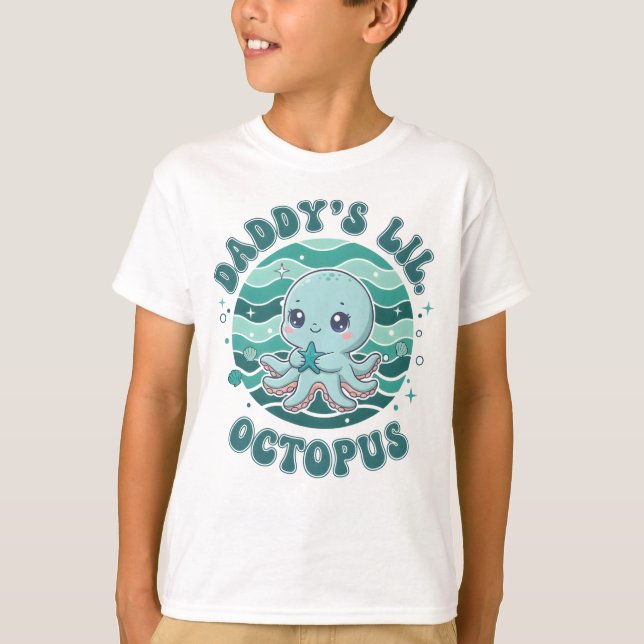 Daddy’s Lil’ Octopus Cute T-Shirt (Front)