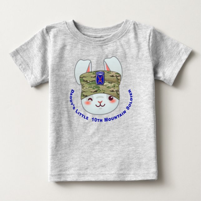 “Daddy’s Little 10th Mountain Division Soldier” Baby T-Shirt (Front)