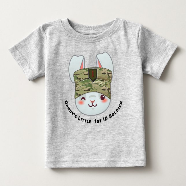 “Daddy’s Little 1st ID Soldier” Baby T-Shirt (Front)