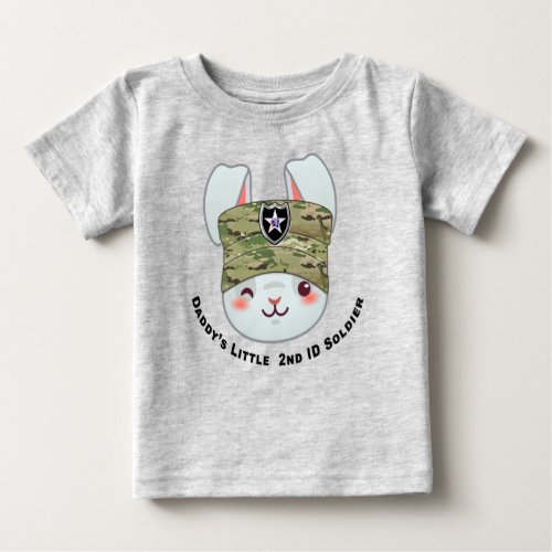 Daddys Little 2nd Infantry Division Soldier Baby T_Shirt
