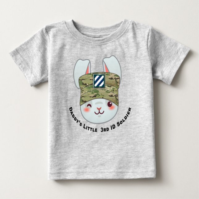 “Daddy’s Little 3rd Infantry Division Soldier” Baby T-Shirt (Front)