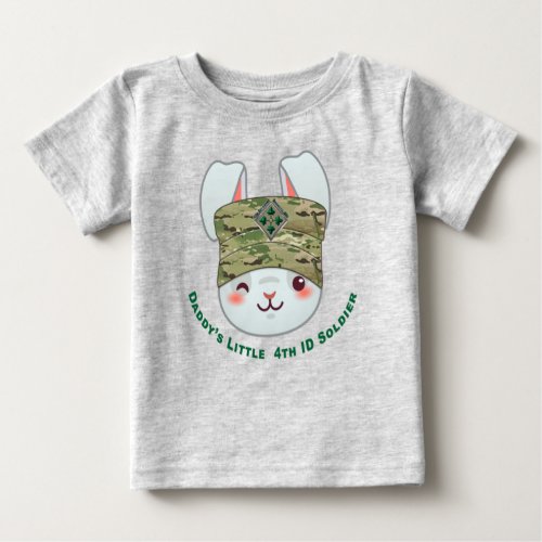 Daddys Little 4th Infantry Division Soldier Baby T_Shirt