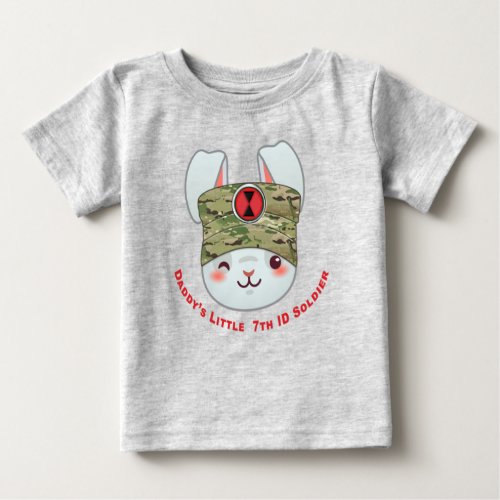 Daddys Little 7th Infantry Division Soldier Baby T_Shirt