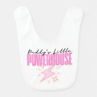 Daddy’s Little Powerhouse Pink  Baby Bib