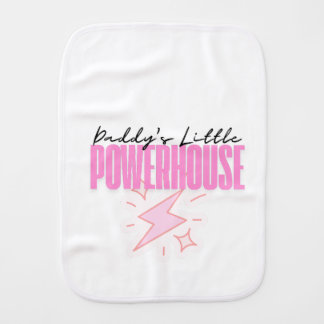 Daddy’s Little Powerhouse Pink  Baby Burp Cloth