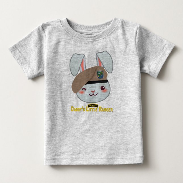 “Daddy’s Little Ranger Bunny” Baby T-Shirt (Front)