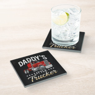 Daddy’s Little Trucker Glass Coaster