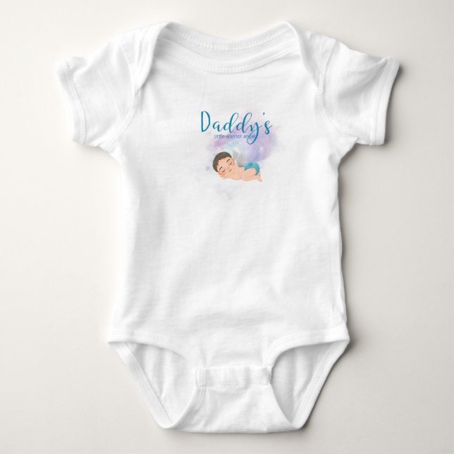 Daddy’s little warrior angel baby bodysuit  (Front)