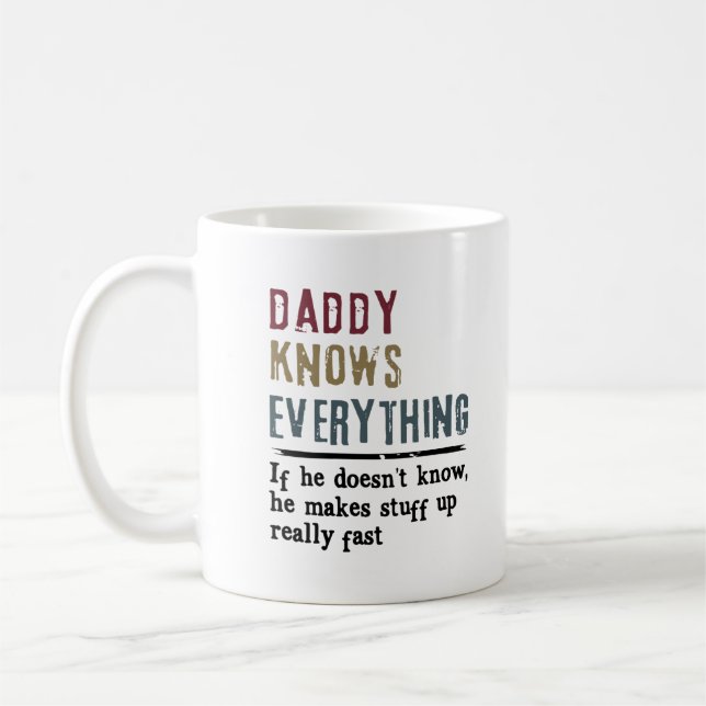Daddy’s Wisdom Mug with Sarcastic Quote and Doodle (Left)