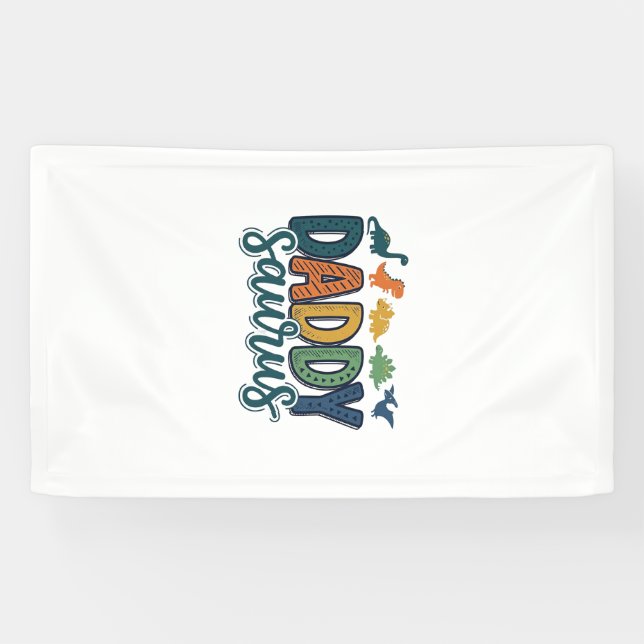 Daddy Saurus Cute Dinosaur Dad Vector Design_1 Banner (Horizontal)