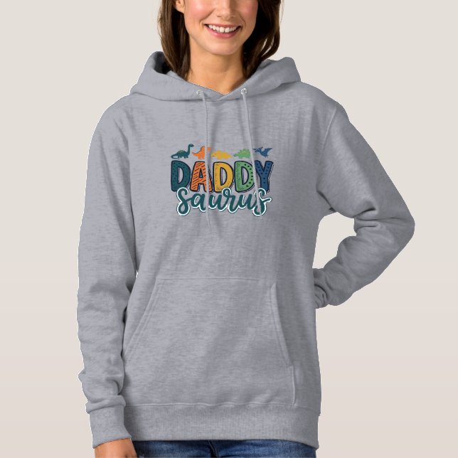 Daddy Saurus Cute Dinosaur Dad Vector Design_1 Hoodie (Front)