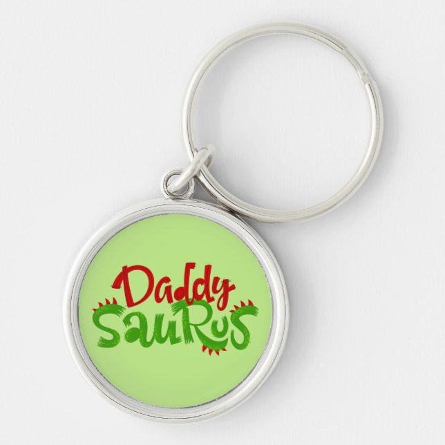 Daddy Saurus Dinosaur Lettering Keychain (Front)