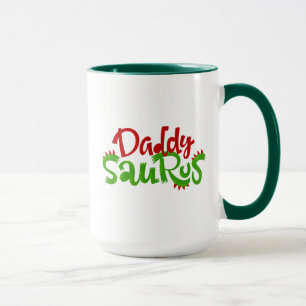 Daddy Saurus Dinosaur Lettering Mug
