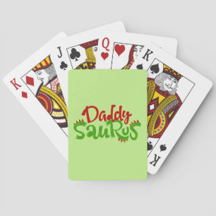 Daddy Saurus Dinosaur Lettering Poker Cards