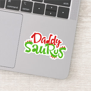Daddy Saurus Dinosaur Lettering Sticker