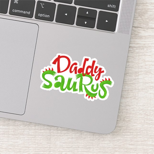 Daddy Saurus Dinosaur Lettering Sticker (Detail)