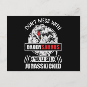 Daddy Saurus Funny Dinosaur Dad Father’s Day Gift Postcard