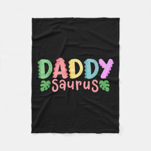 Daddy Saurus Kids Dinosaur Birthday Party Family M Fleece Blanket