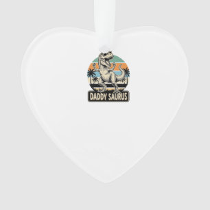 Daddy Saurus Retro Dinosaur Sunset Shirt Design_1 Ornament