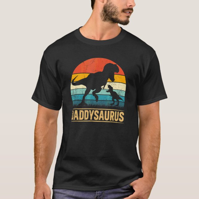 Daddy Saurus Rex Dinosaur Daddysaurus  Father's Da T-Shirt (Front)