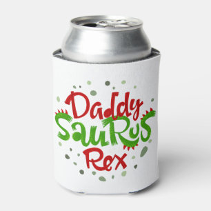 Daddy Saurus Rex Illustration Can Cooler